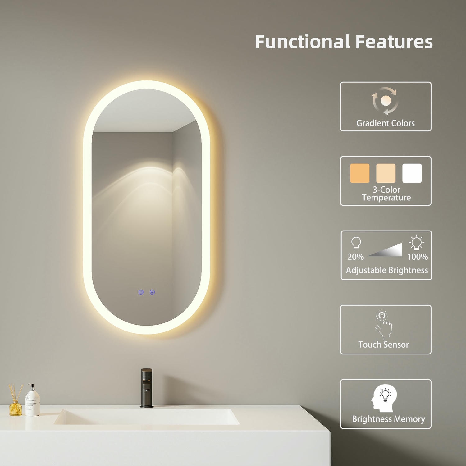 Oval Bathroom Mirror