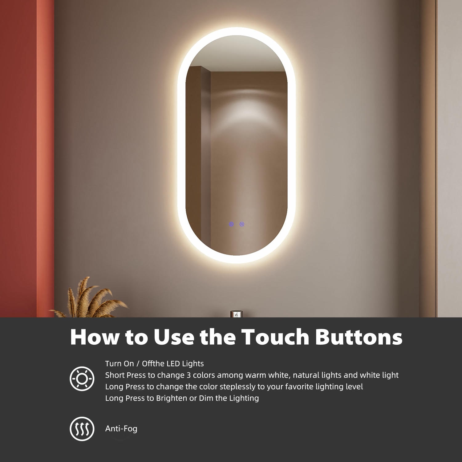 Oval Led Bathroom Mirror