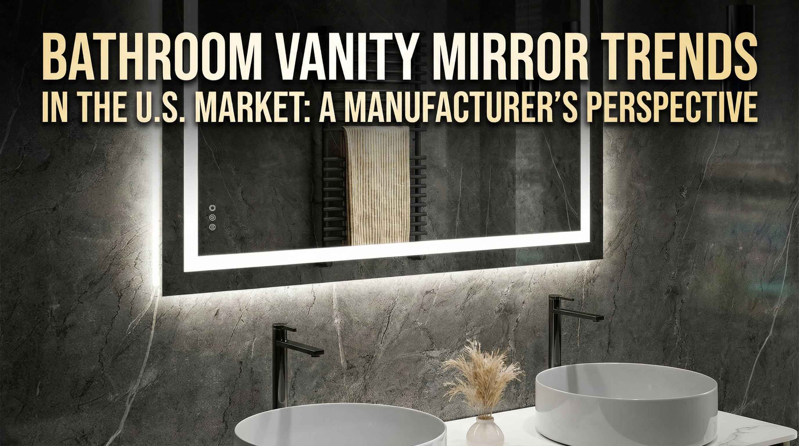 Miroir de salle de bain moderne à LED avec commandes tactiles intelligentes