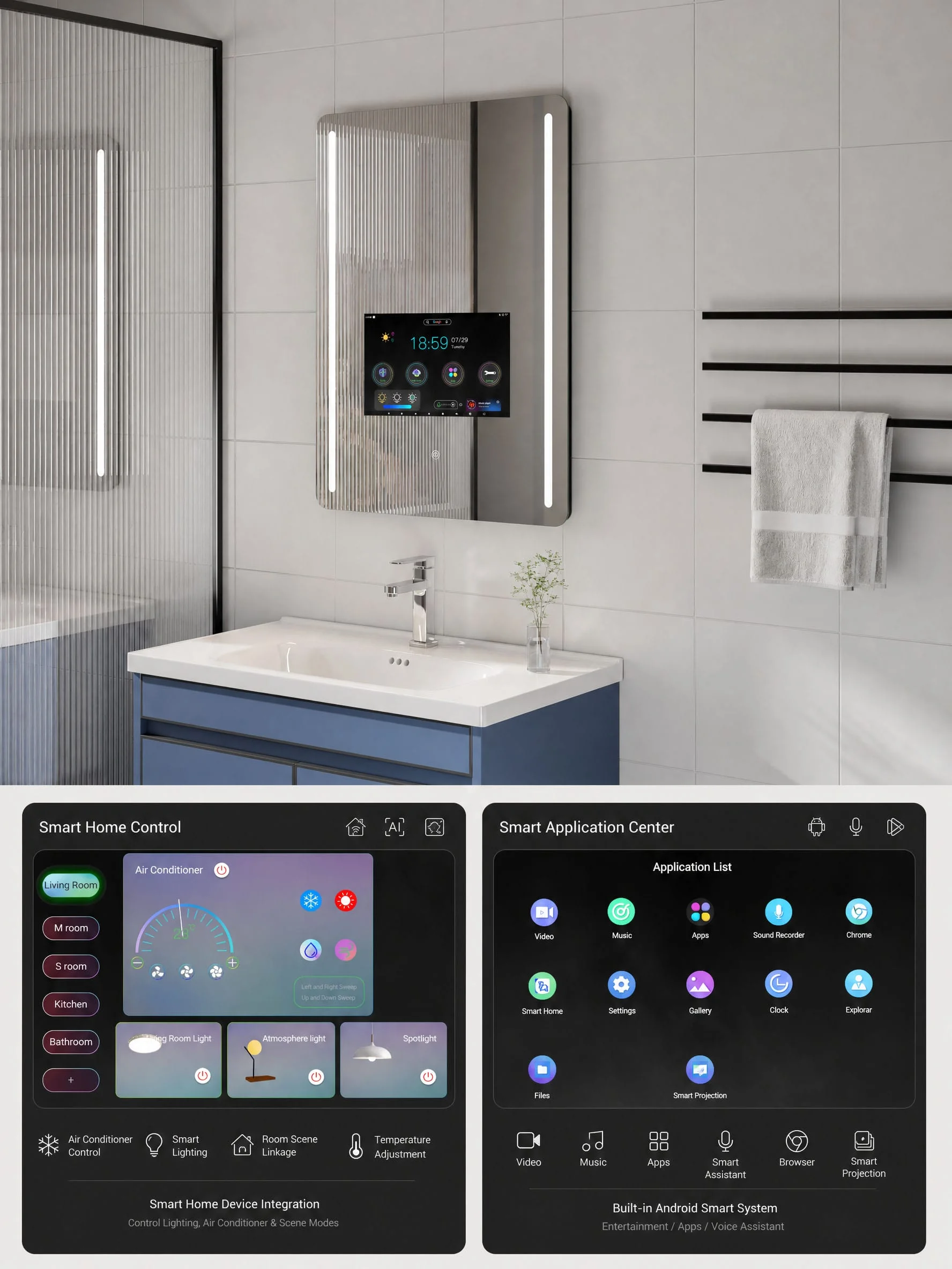 Dp555 Ai Tv Bathroom Mirror Detail 1