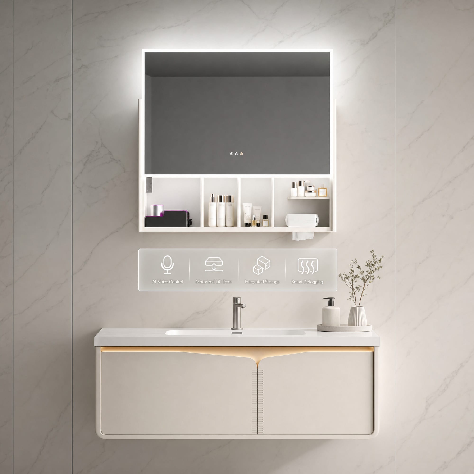 AI Bathroom Mirror Cabinet