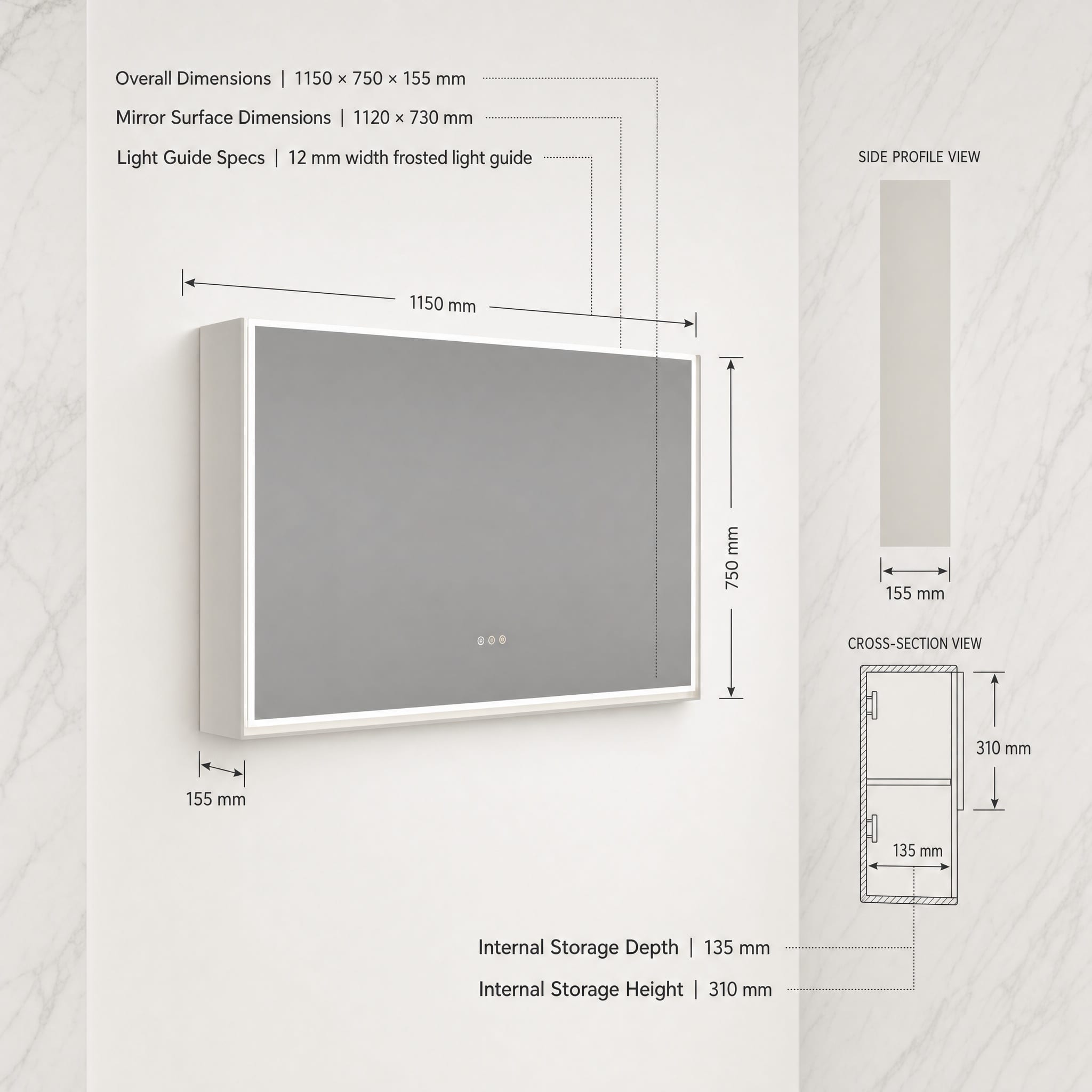 AI Bathroom Mirror Cabinet