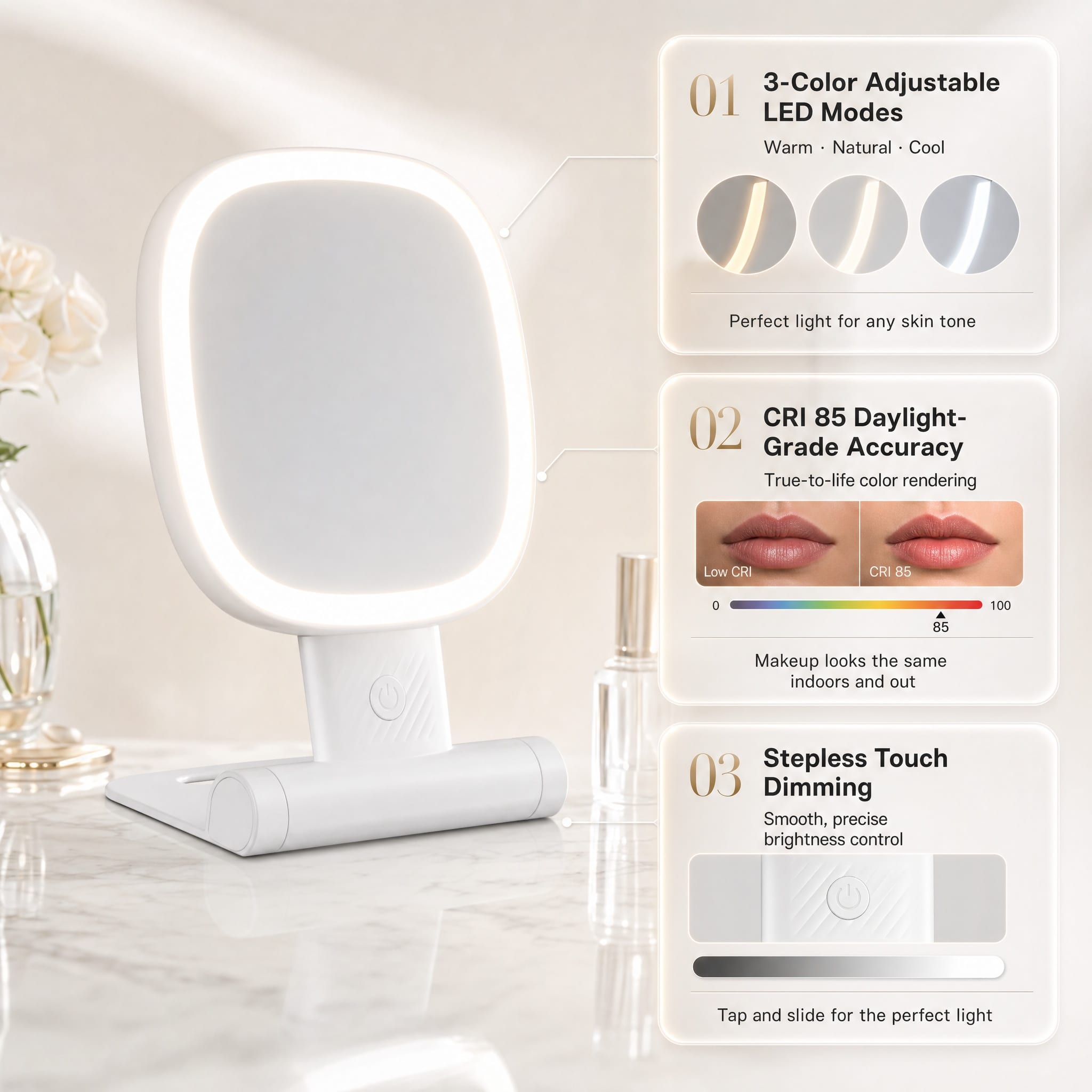 Foldable Led Makeup Mirror