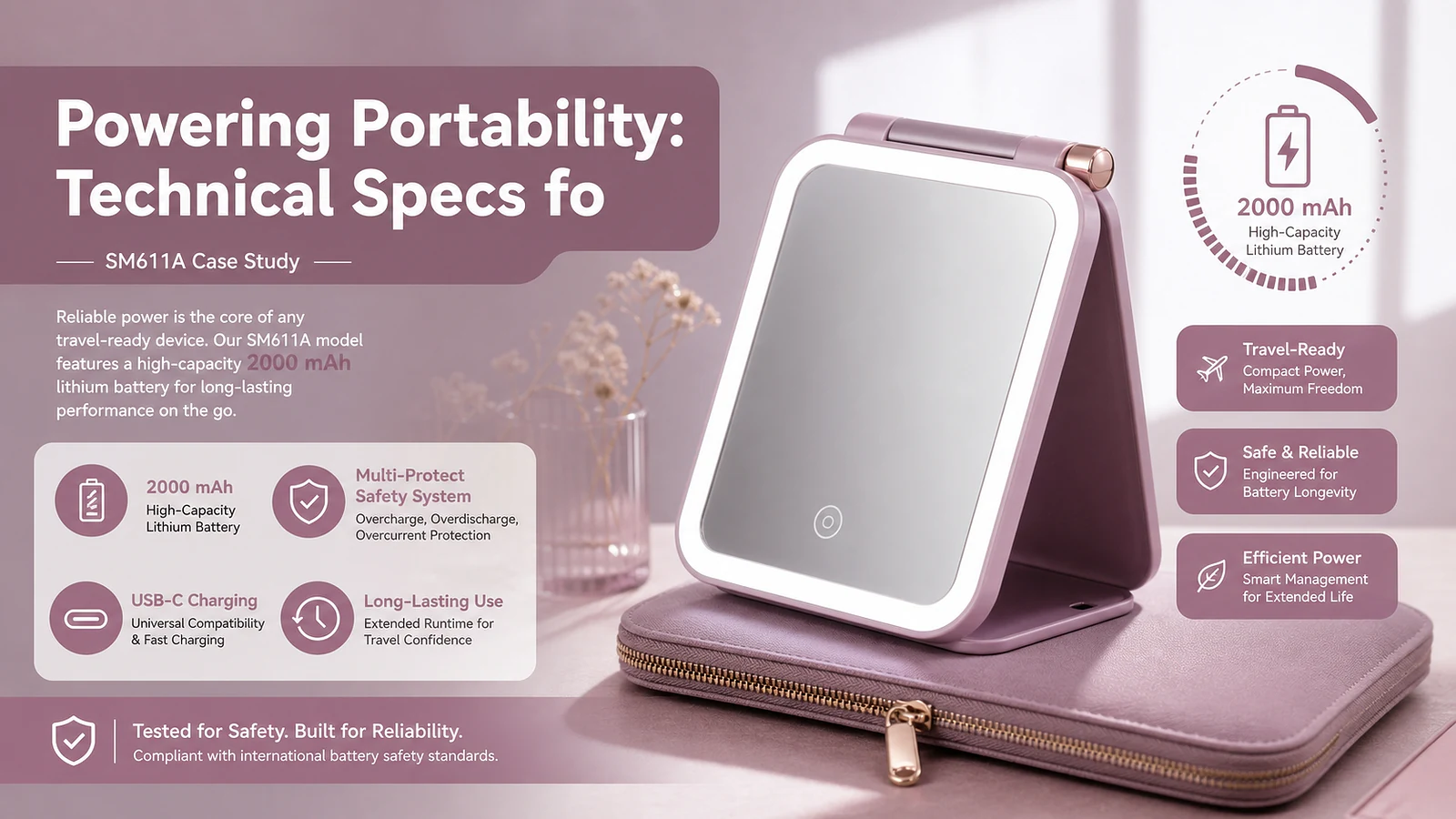 Powering Portability: Technical Specs for Battery Safety & Longevity (SM611A Case Study) - Mirror product image