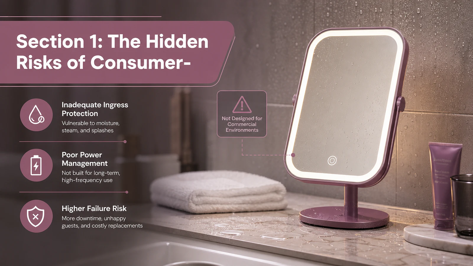 Section 1: The Hidden Risks of Consumer-Grade Smart Mirrors in Commercial Specs - Mirror product image