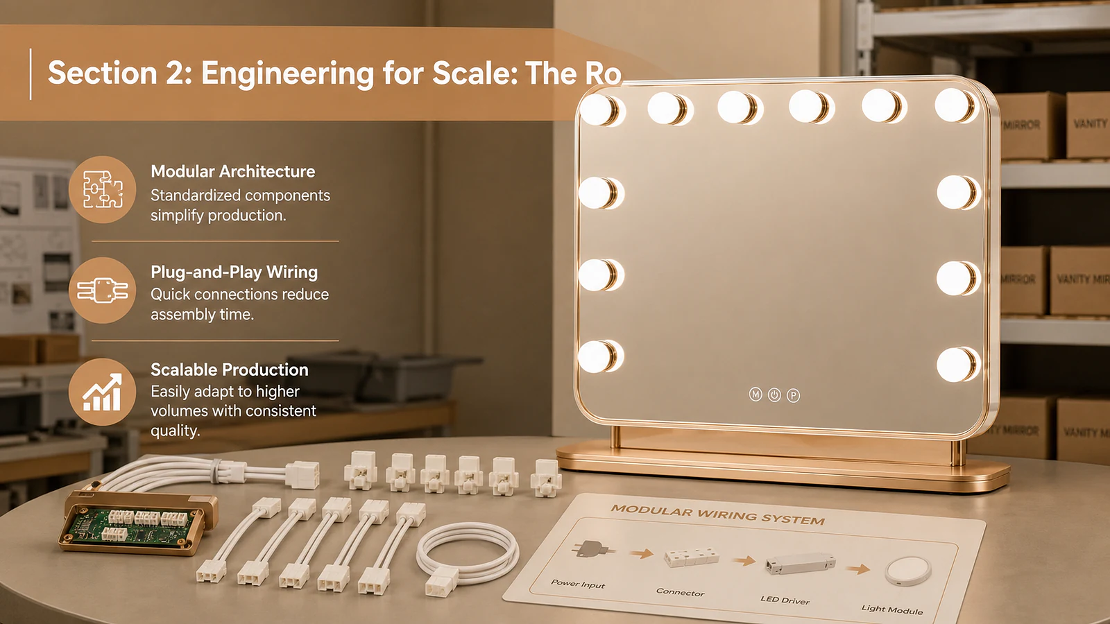 Section 2: Engineering for Scale: The Role of Modular Wiring in Reducing Assembly Costs - Mirror product image