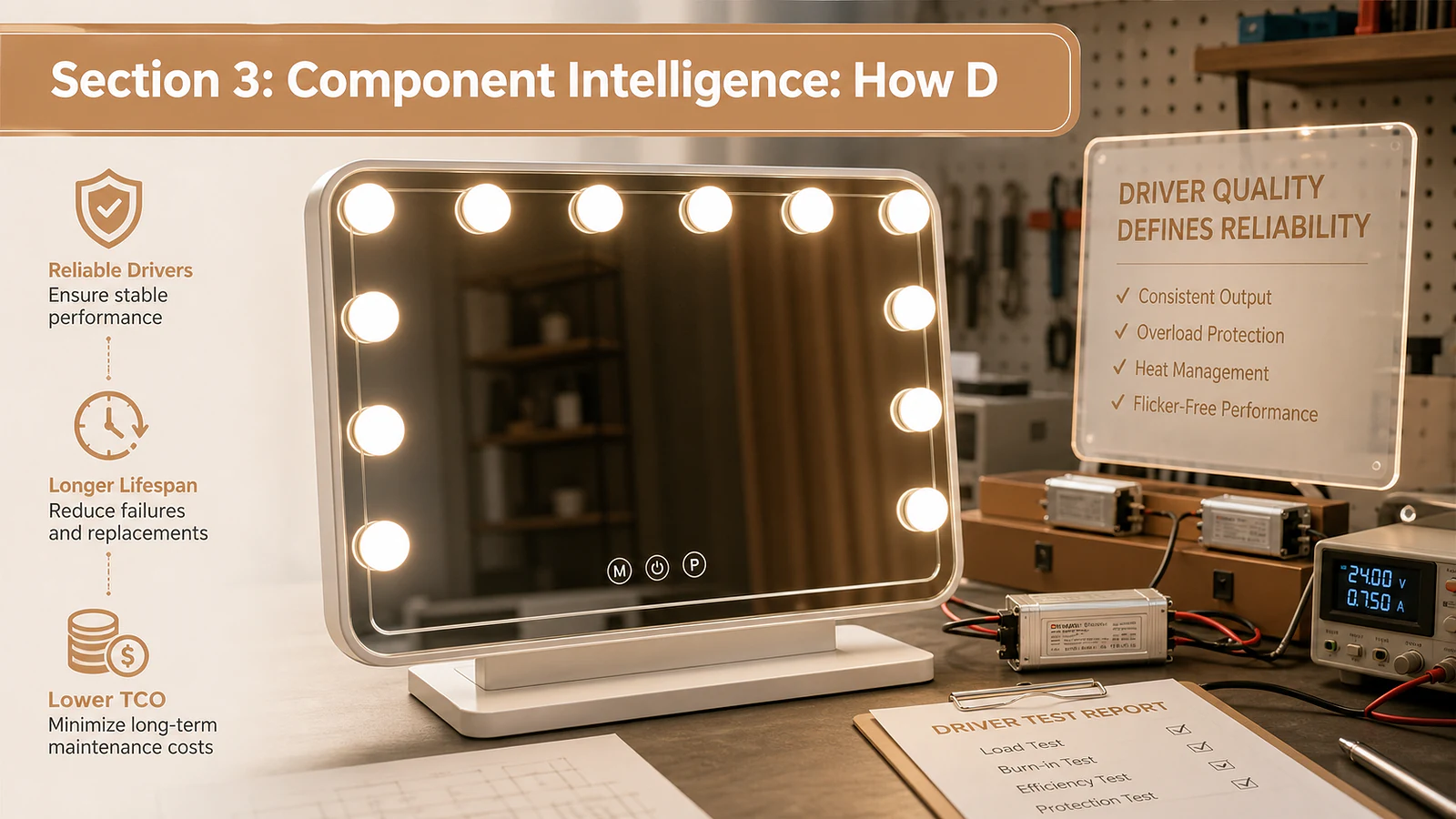 Section 3: Component Intelligence: How Driver Brand Selection Dictates Long-Term Maintenance Costs - Mirror product imag