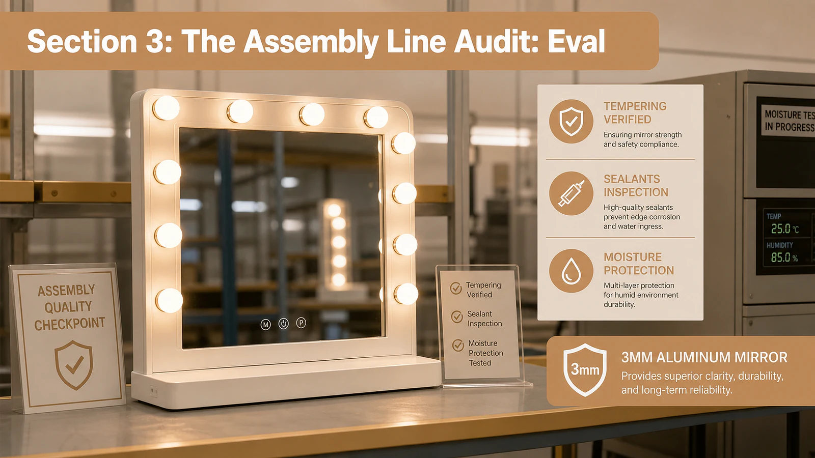 Section 3: The Assembly Line Audit: Evaluating Tempering, Sealants, and Moisture Protection - Mirror product image
