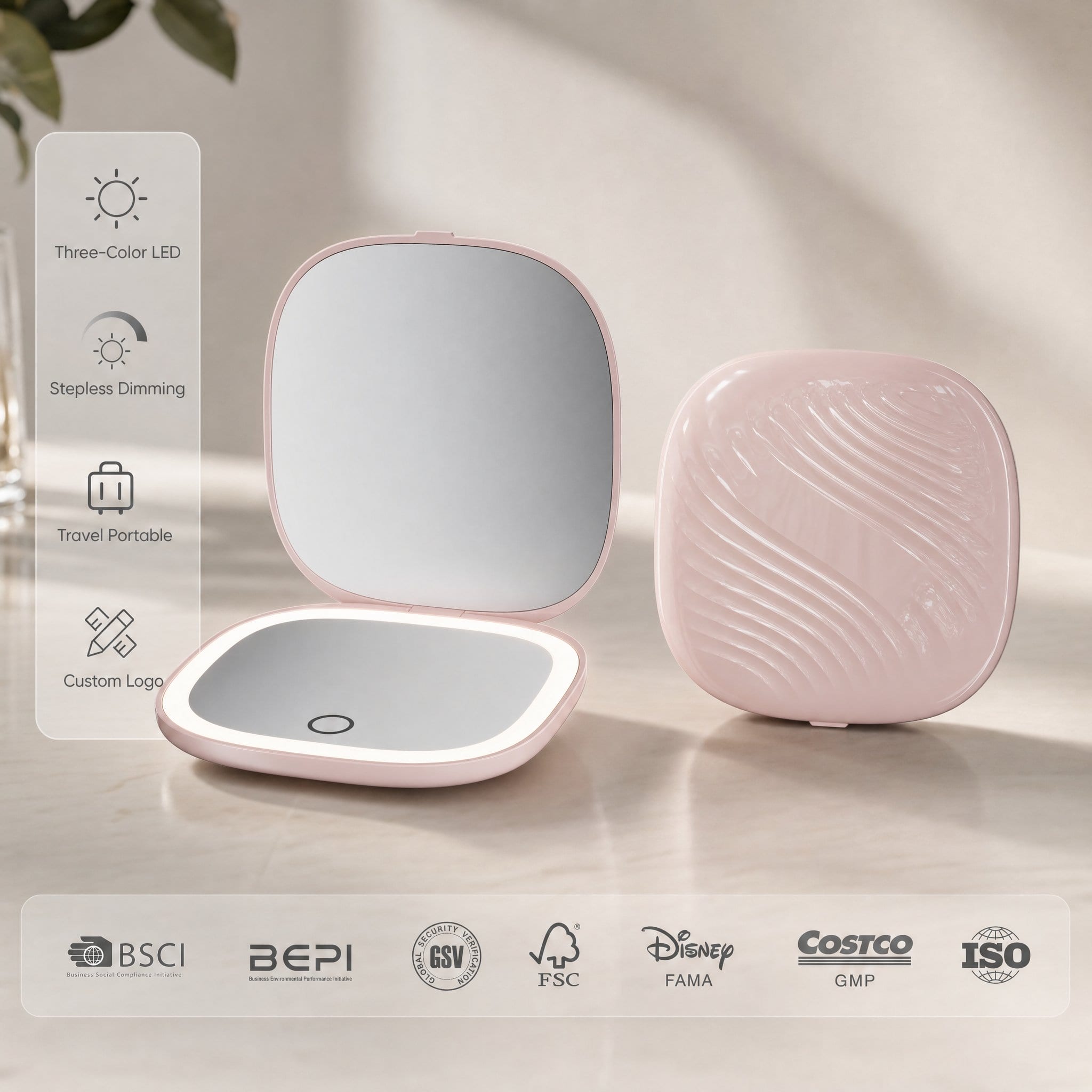 Led Compact Mirror