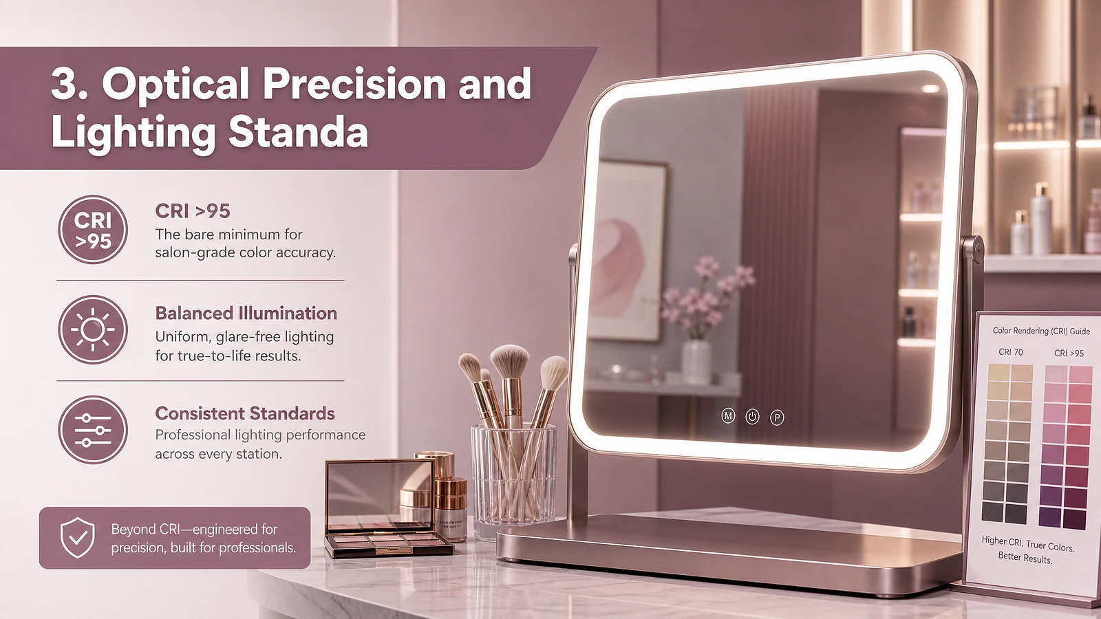 3. Optical Precision and Lighting Standards: Beyond CRI - Mirror product image