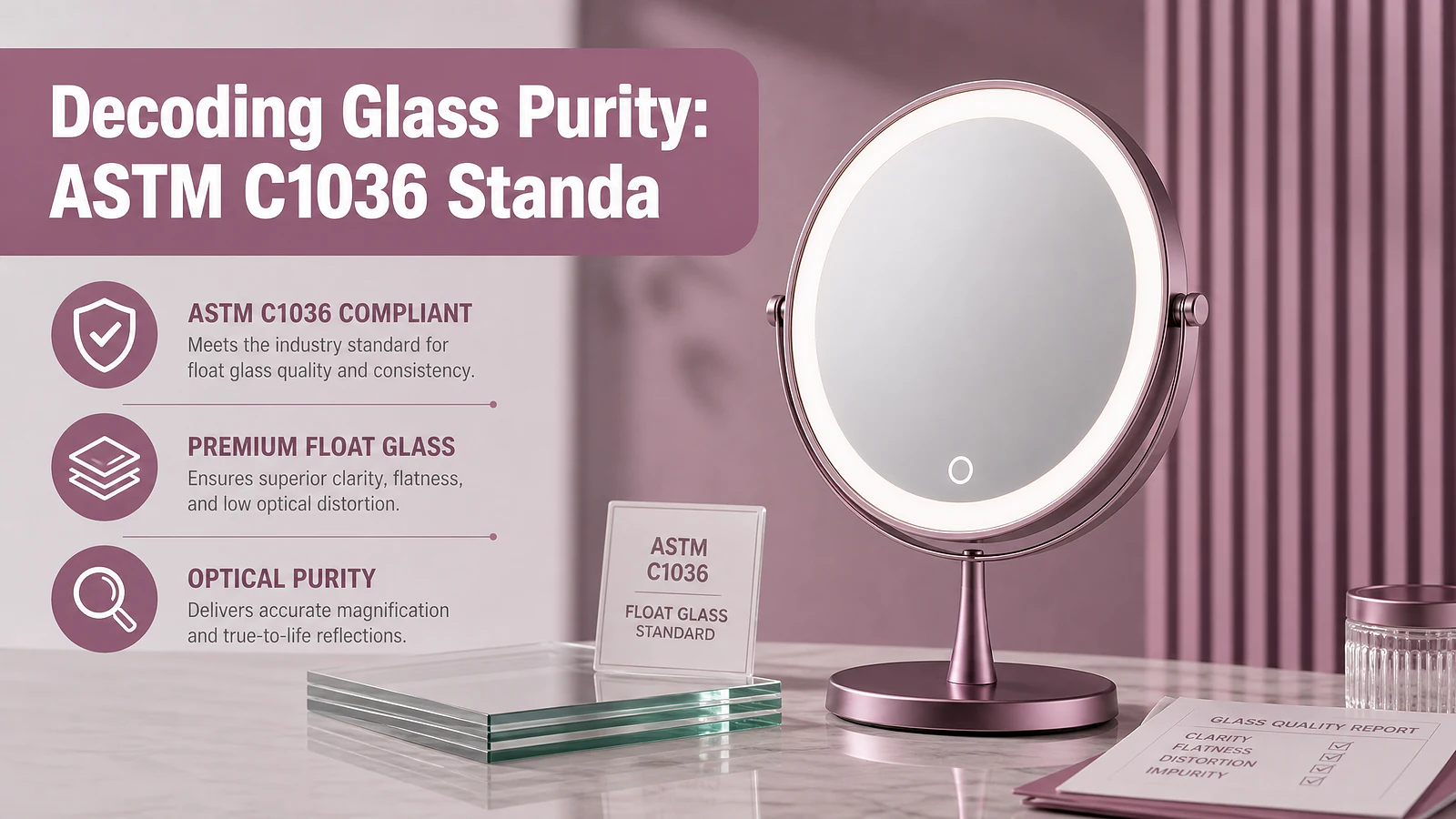 Decoding Glass Purity: ASTM C1036 Standards and Why Float Glass Matters - Mirror product image