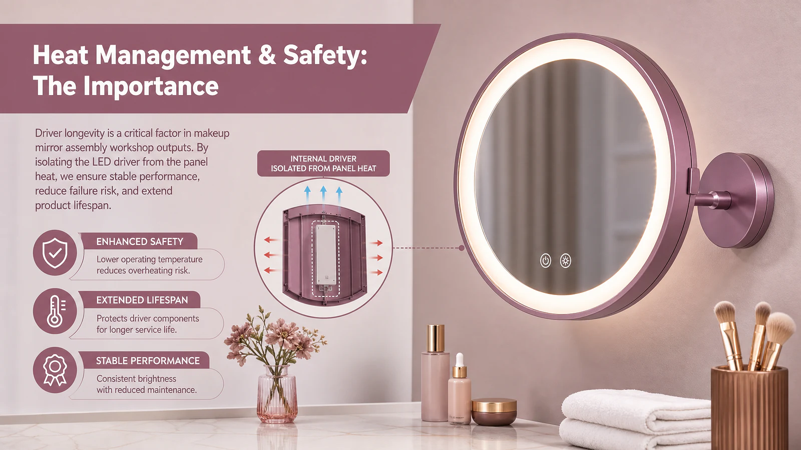 Heat Management & Safety: The Importance of Internal Driver Placement - Mirror product image