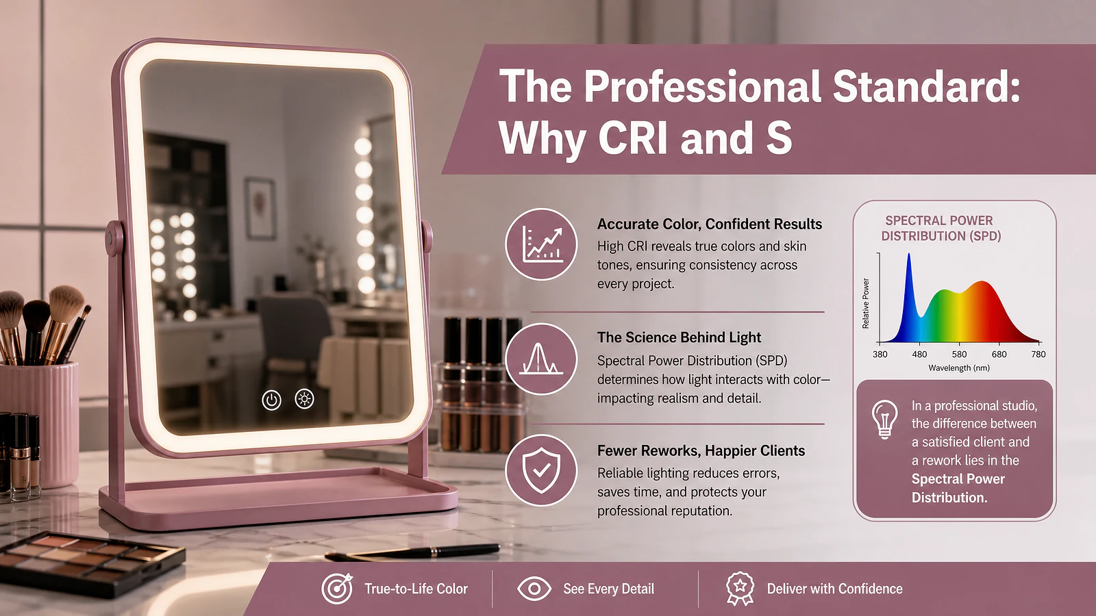 The Professional Standard: Why CRI and SPD Matter More Than Aesthetics - Mirror product image