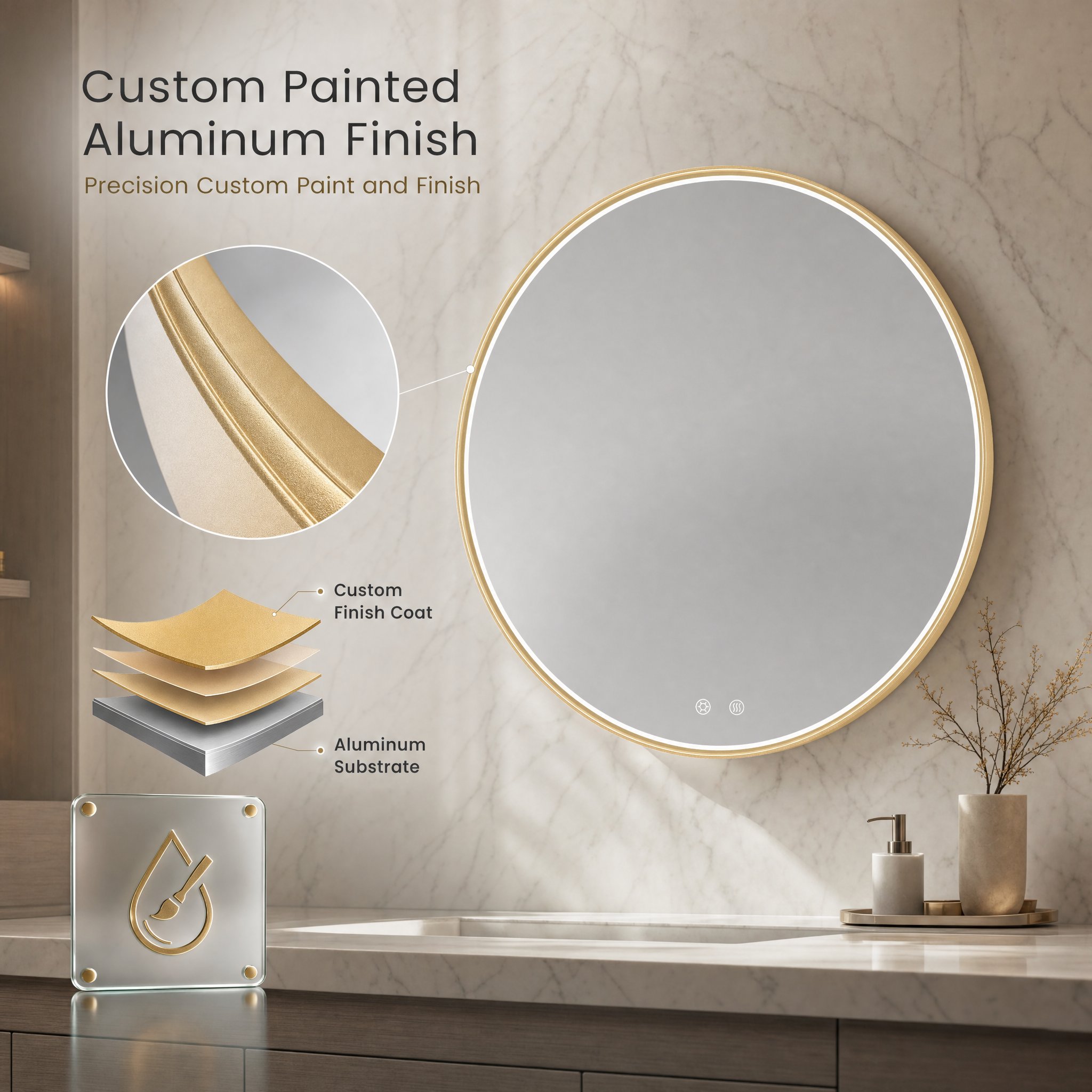 Luxurious Gold Painted Aesthetic Finish