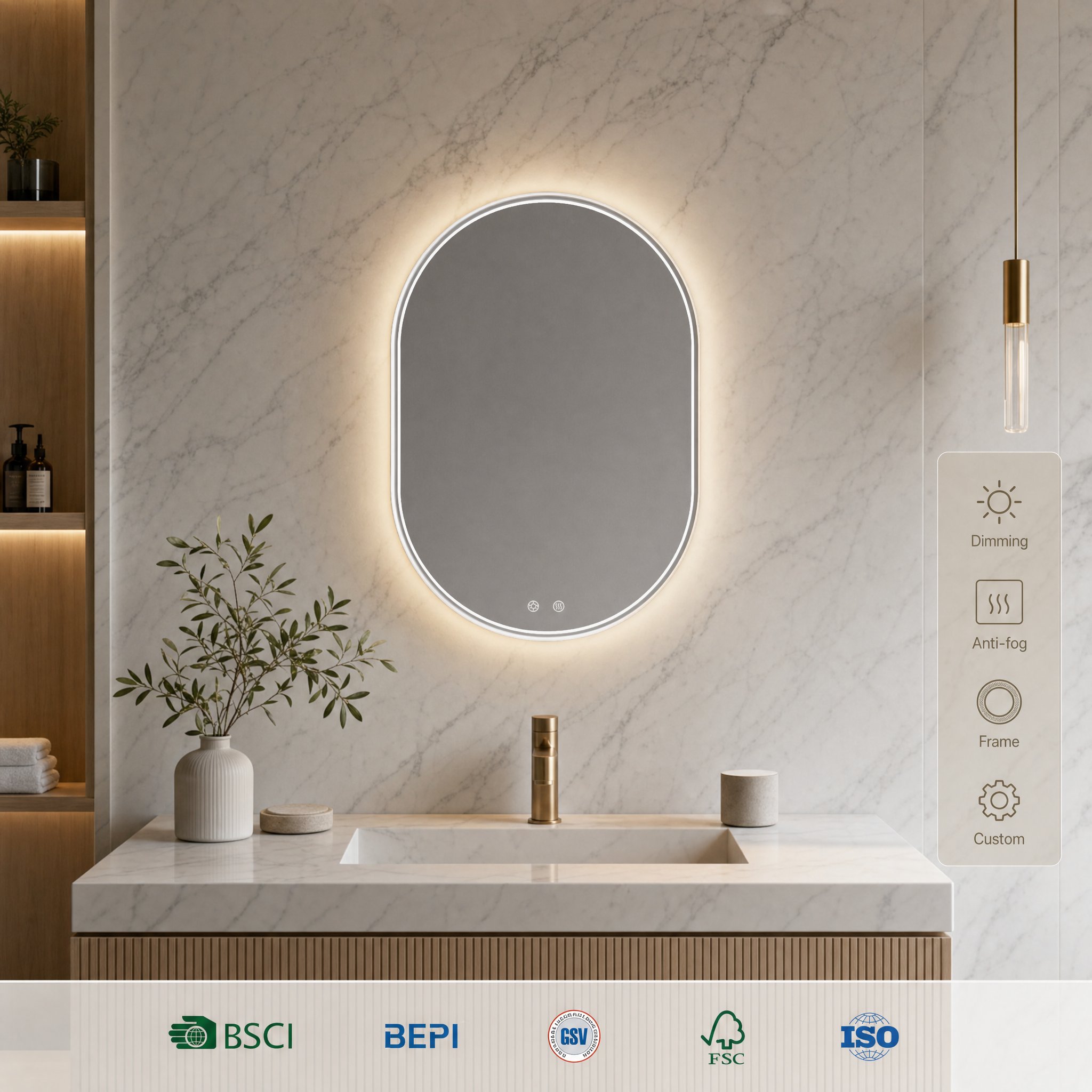 Oval Bathroom Mirror