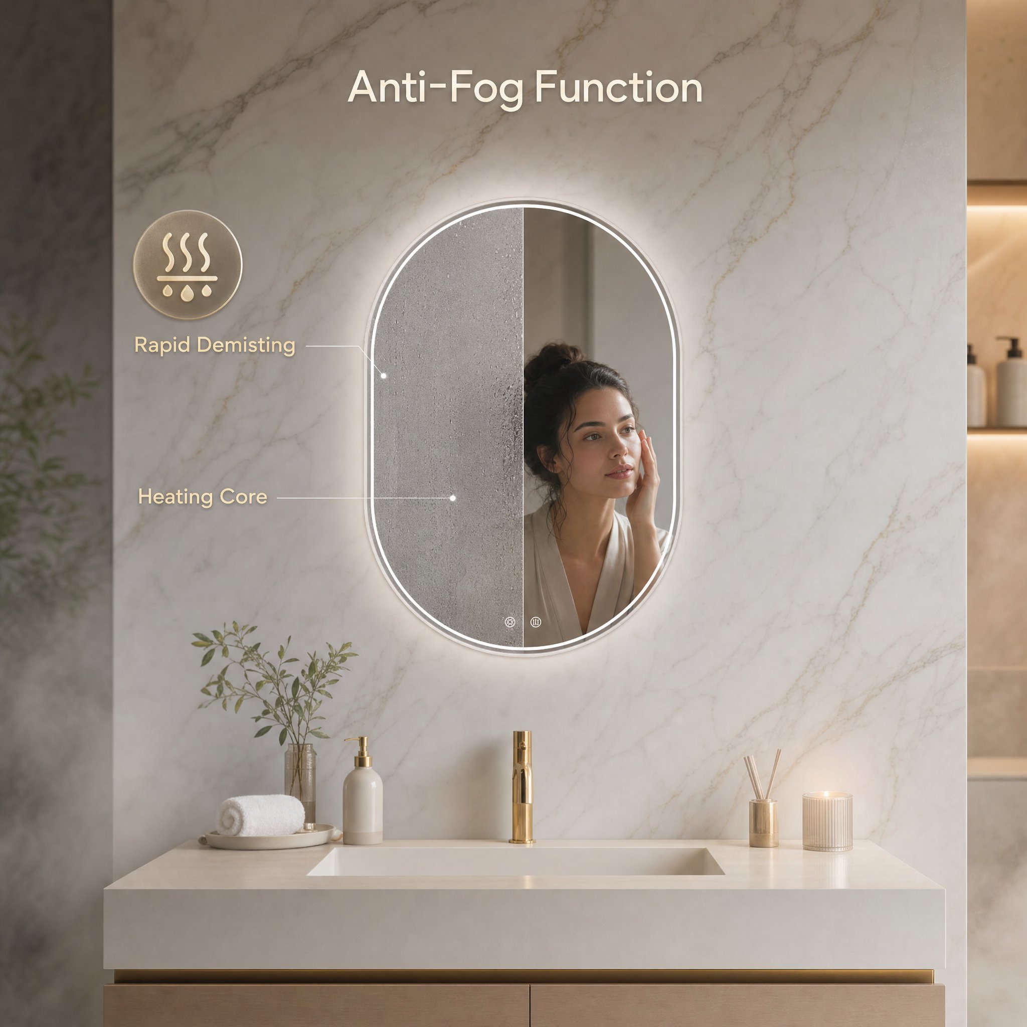 Oval Bathroom Mirror