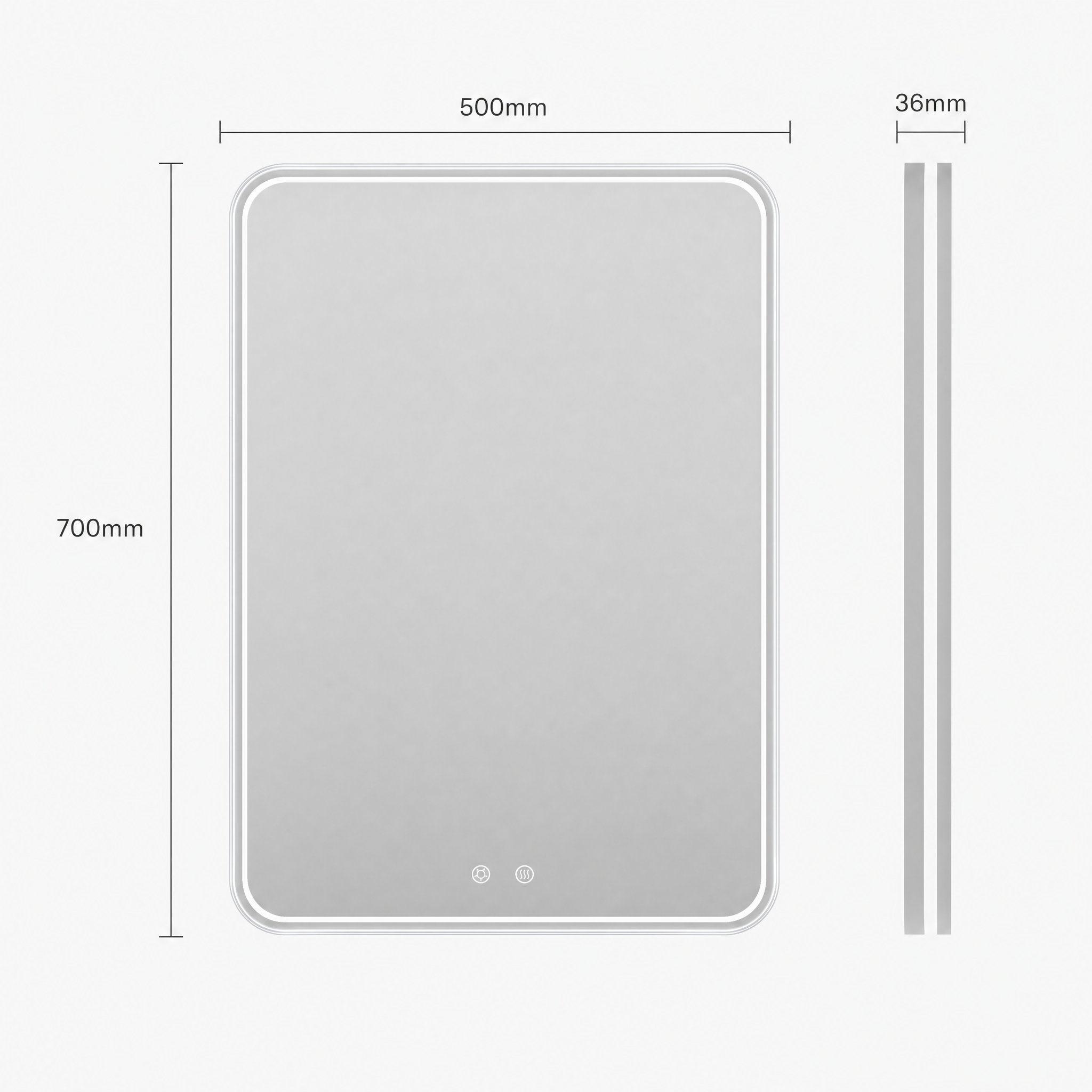 Premium 4 mm Eco-Friendly Aluminum Mirror in a Versatile 500 × 700 mm Profile